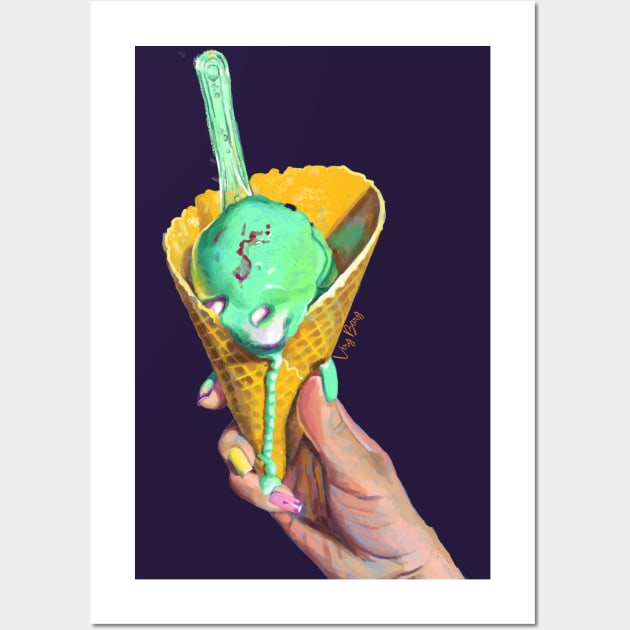 Melting Ice Cream Wall Art by VeryBerry